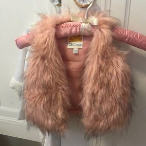 C&C California toddler girl fur vest